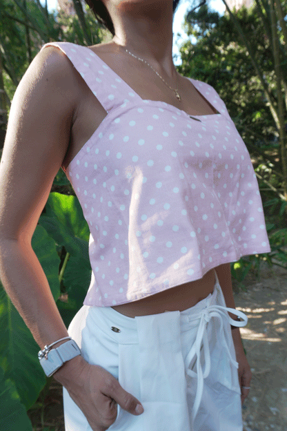 CROP TOP LOLA ROSADO
